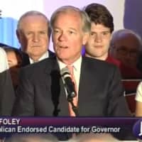 <p>Tom Foley speaks to supporters following he received the Republican nod for Governor in Tuesday&#x27;s primary.</p>