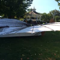 <p>This replica of Gustave Whitehead&#x27;s plane that advocates say was the first mechanized plane to fly in 1901, will be on display in Fairfield&#x27;s Sherman Green Thursday Aug. 14 until 6 p.m. </p>