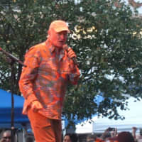 <p>Beach Boy Mike Love sings one of the band&#x27;s classic tunes during the last Alive@Five performance of the summer on Thursday in Stamford. </p>