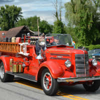 <p>A Mahopac Falls vintage firetruck is in the Mahopac parade.</p>
