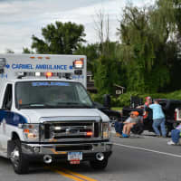 <p>A Carmel ambulance in the Mahopac parade.</p>