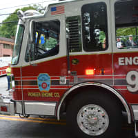 <p>A Pleasantville firetruck in the Mahopac parade.</p>
