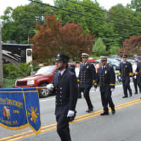 <p>Katonah firefighters march in the Mahopac parade.</p>
