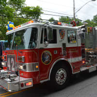 <p>A Mamaroneck firetruck in the Mahopac parade.</p>