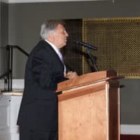 <p>Elmsford Union Free School District Mike Colasuonno addresses faculty and administration personnel at a Welcome Back Presentation.</p>
