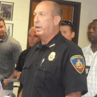 <p>Stamford Police Chief Johnathan Fontneau speaks at press conference Thursday announcing the capture of a man wanted in the killing of a taxi cab driver Wednesday.</p>
