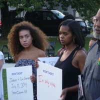 <p>Jimmy Jones (second from right) spoke Wednesday about his son, Malik, who was shot and killed by a white police officer in Stamford in 1997. </p>