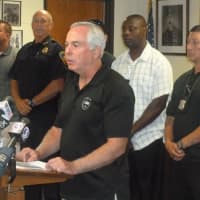 <p>During a press conference Thursday, Stamford Police Capt. Richard Conklin announces the arrest of a suspect in the stabbing death of Stamford Taxi driver Mahomed Kamal early Wednesday.</p>