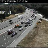 <p>Heavy traffic on I-95 and Mamaroneck Avenue in Mamaroneck just after 3 p.m. Friday.</p>