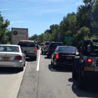 <p>Traffic on the approach to I-684 after President Obama&#x27;s motorycle left for New Rochelle.</p>