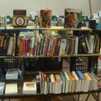 <p>A collection of donated books on Native Americans was one of the highlights of the book fair.</p>