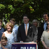 <p>Joe Dillon stopped in Katonah on Tuesday for a campaign announcement.</p>