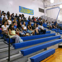 <p>Juniors at Walter Panas HS gather for a meeting.</p>