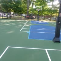<p>The New Canaan Country School&#x27;s new hard top on its Middle School basketball court. The school named it &quot;Kyle&#x27;s Court,&quot; after Kyle A. Markes, a Grade 6 student at the school who died in December from cancer.</p>