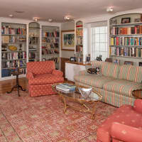<p>The library at the home at 483 Sharon Road in Amenia.</p>
