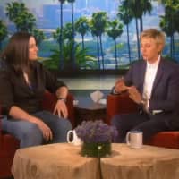 <p>Melissa Salguero of Bridgeport talks with Ellen DeGeneres.</p>