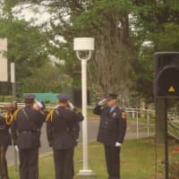 <p>Members of the Norwalk Fire and Police Joint Honor Guard post the colors during the city&#x27;s Sept. 11 tribute Thursday morning.</p>