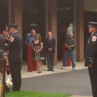 <p>The honor guard pays tribute to the victims of Sept. 11.</p>
