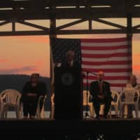 <p>Briarcliff Village Manager Phil Zegarelli speaks at a Sept. 11 ceremony in Ossining.</p>