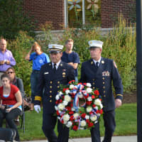 <p>A wreath was placed at Mount Kisco&#x27;s 9/11 memorial.</p>