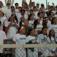 <p>Yorktown&#x27;s &quot;CROP&quot; student section gets in the spirit of things Friday night.</p>