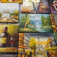 <p>Numerous paintings were available at Holy Trinity Greek Orthodox Church&#x27;s Greek Festival.</p>
