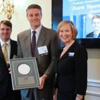 <p>Greg Bassuk, Esq.,  left, board chair, United Way of Westchester and Putnam and Alana Sweeny, president and CEO of United Way of Westchester and Putnam, present an award to  David Yawman of PepsiCo.</p>