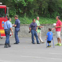 <p>This youngster showed off some of his tricks to the delight of several White Plains firefighters.</p>