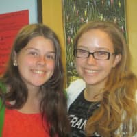 <p>Kathleen Granitto and Molly Keane at the writing center in Yorktown.</p>