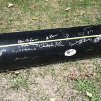 <p>The section of pipe signed by Gov. Dannel P. Malloy and other officials that was connected to the underground natural gas pipeline currently under construction in Wilton. The project is ahead of schedule and may be done by mid-October.</p>