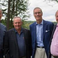 <p>From left: Buzz Doherty, Bob Leonard, Paul Atkinson, and Kevin Bannon, Club board member, golf committee member and event auctioneer, at the Boys &amp; Girls Club of Northern Westchesters 20th annual golf tournament cocktail reception. </p>