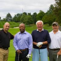 <p>From left: Ira Greenstein, winner of the JetBlue Shootout Challenge, with finalists Frank Fraley, Emmet Dockery and John Ventosa at the Boys &amp; Girls Club of Northern Westchesters 20th annual golf tournament Sept. 16 at GlenArbor Golf Club.</p>