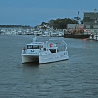 <p>The research vessel pulls into Norwalk Harbor for the first time Sept. 24. </p>