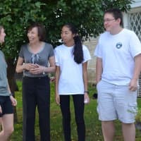 <p>Teen members of the United Methodist Church of Mount Kisco discuss the pastor&#x27;s Sunday prayer message of resisting alcohol and drug use with Dr. Nan Miller, coordinator of </p>