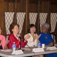 <p>Dr. Anthony Davidson, dean of the Manhattanville School of Business, with panelists Rachel Cheeks-Givan, Valerie Greenly, Dr. Mona Siu-Kan Lau and Evelyne R. Matthews at the Diversity Dialogues symposium. </p>
