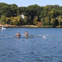 <p>Norwalk River Rowing&#x27;s Chris Martensson from Norwalk and Kaare Anderson from Pound Ridge race in the recent regatta.</p>