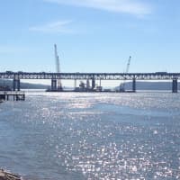 <p>View from the new Tappan Zee construction viewing area in Tarrytown</p>