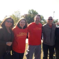 <p>From left, News 12 Reporter Lisa LaRocca, Claire Zito, AFSP Westchester Chapter Chair Bill Zito, Harrison Supervisor/Mayor Ron Belmont, County Executive Chief of Staff George Oros</p>