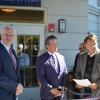 <p>State Sen. George Latimer (second from right) and Assemblyman David Buchwald (right) gather at The Bristal at Armonk&#x27;s grand opening.</p>