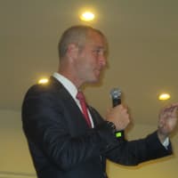 <p>Congressman Sean Patrick Maloney at an environmental forum in Bedford.</p>