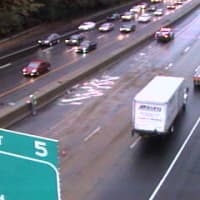 <p>Cleanup continues on I-95 in Greenwich.</p>