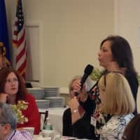 <p>Keller Williams agent, Jodi Boxer addressing the panel of home buyers and sellers, who told real estate professionals what they look for in an agent. </p>