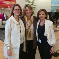 <p>Birgit Anich with Birgit Anich Staging and Interiors, an event sponsor, joins Realtor Arlene Bubbico with Coldwell Banker Previews in New Canaan and Claudia Tergis with Birgit Anich Staging and Interiors.</p>