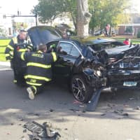 <p>Police Chief Gary MacNamara&#x27;s unmarked car was hit by a Fairfield woman driving a BMW X3 north on Reef Road, earlier Tuesday.</p>