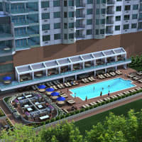 <p>A rendering of River Tides at Greystone&#x27;s pool and cabana area.</p>