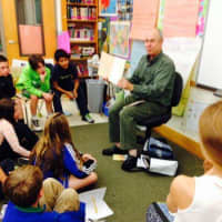 <p>Ralph Fletcher visits sixth-graders at Irvington Middle School. </p>