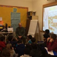<p>Fletcher visited each sixth-grade class and explained his process for writing. </p>