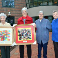 <p>Fall Festival honoree Sr. Carol A. Barnes, S.C. (second from left) along with Sr. Elizabeth Butler, S.C., Sr. Miriam Kevin Phillips, S.C. and Sr. Mary Kay Finneran, 
S.C. (l-r)</p>