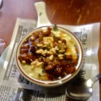 <p>Cedar Street Grill&#x27;s sausage and grits</p>