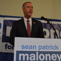 <p>Rep. Sean Patrick Maloney at a campaign rally in Somers.</p>